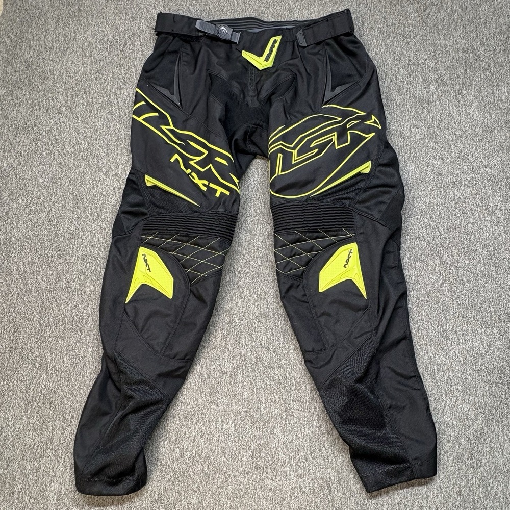 MSR NXT Motocross Racing Pants Mens 33 Black Neon Green 2019‎ MX Riding Off Road